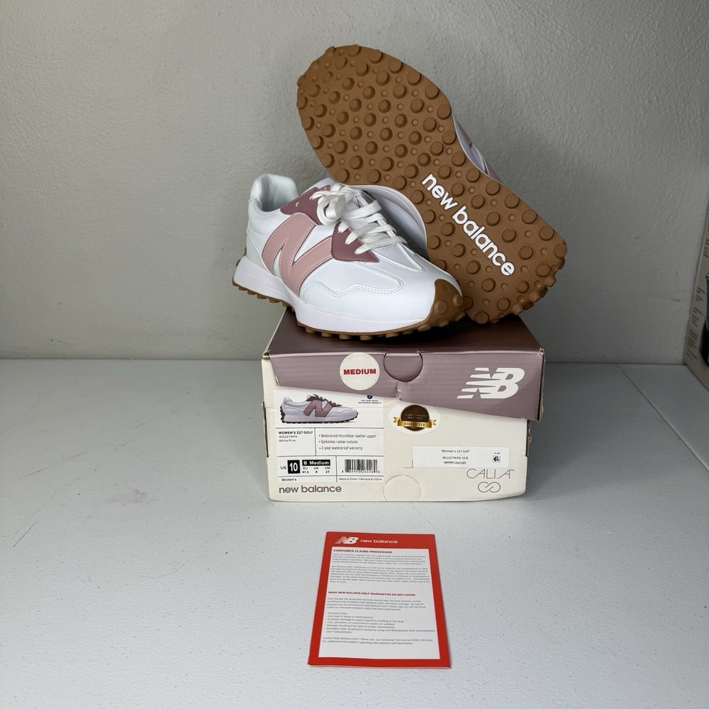 New Balance 327 Pink N White Women's Golf Shoes Size 10 WG327WPK